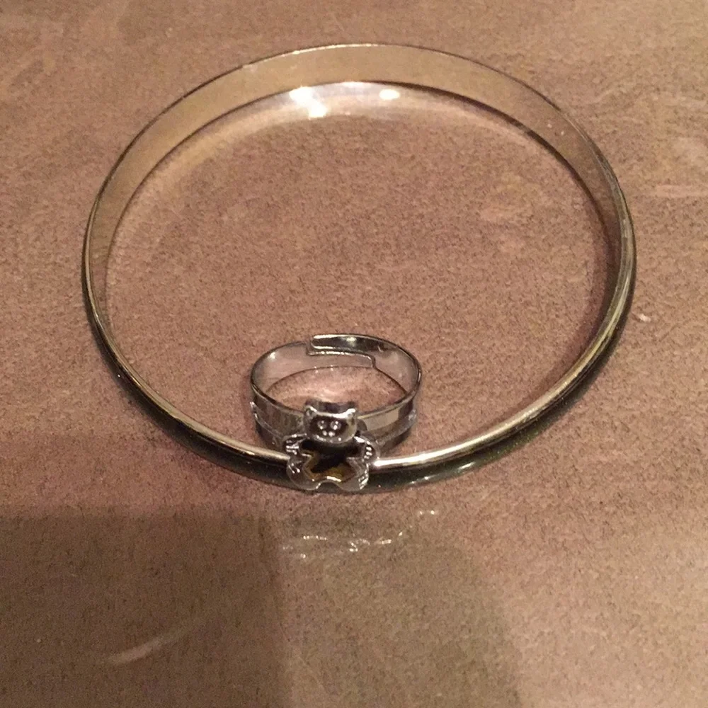 Mood bracelet & bear Ring